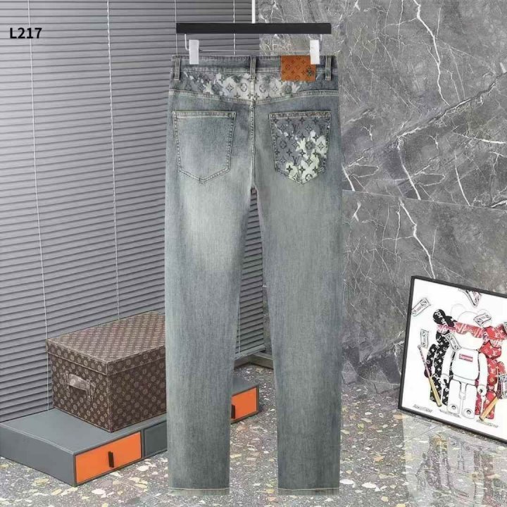 루이비통 빈티지 모노그램 포켓 라인 데님팬츠