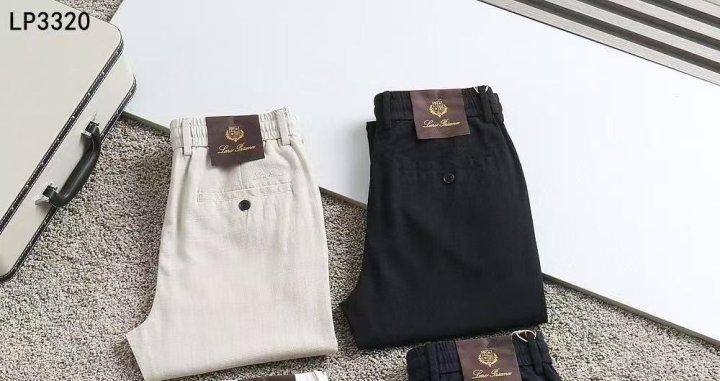 로로피아나 자수로고 린넨(마) 팬츠  커스텀급
