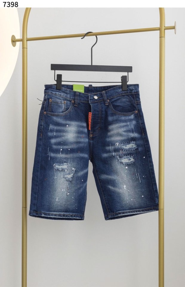 디스퀘어드 ROCCO DARK WASH DENIM SHORTS 