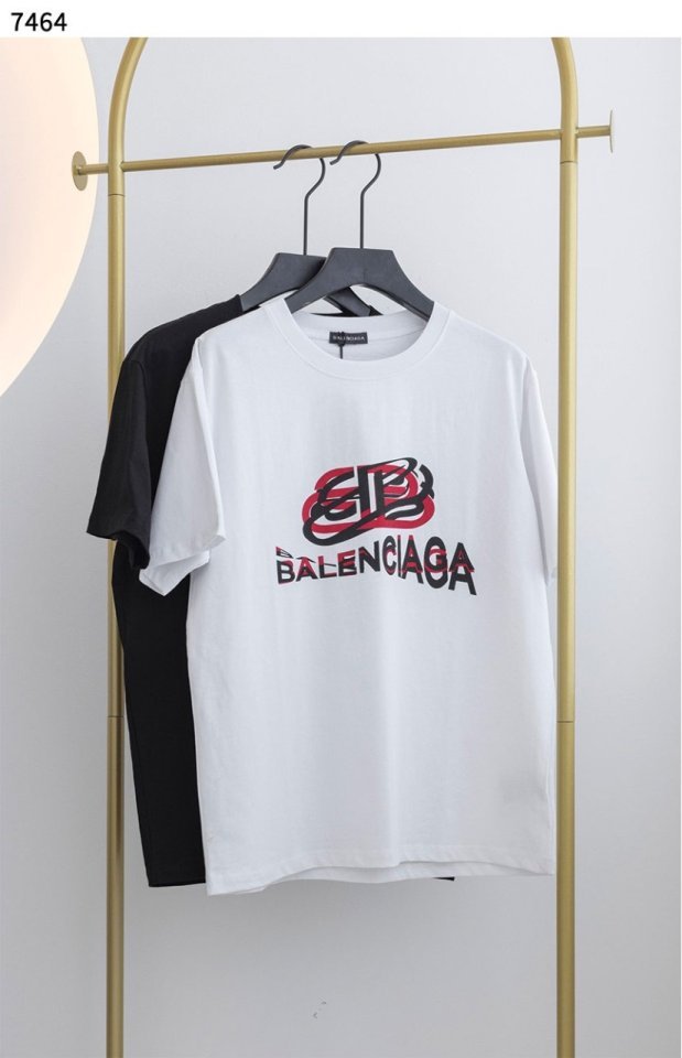 발렌시아가 BB 멀티 로고 라운드 티셔츠  