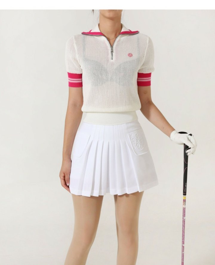 지포어 엘라스틱 밴드 플리츠 스커트