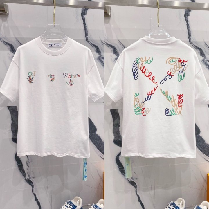 오프화이트 드로잉 레터링로고 시그니처 코튼 라운드  