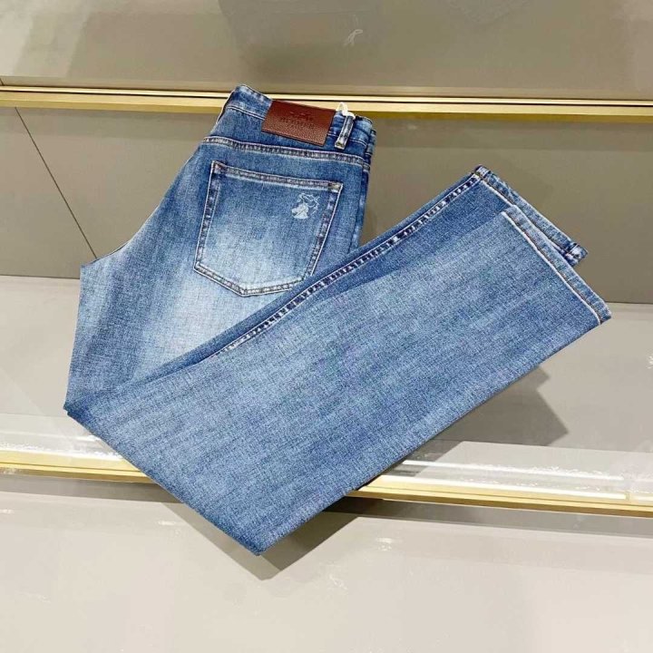 에르메스 쉐도우홀스 브라운패치 스판 데님진