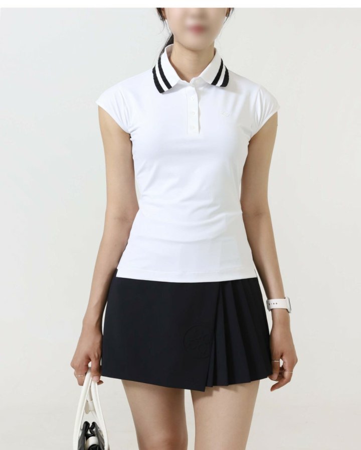지포어 우먼 드롭 숄더 카라 티셔츠  