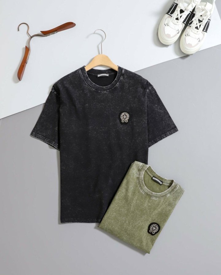 크롬하츠 워싱 홀스슈 로고 반팔티셔츠