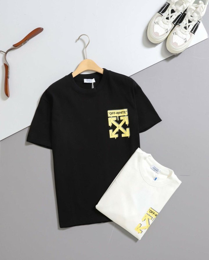 오프화이트 애로우 로고 코튼 반팔 티셔츠