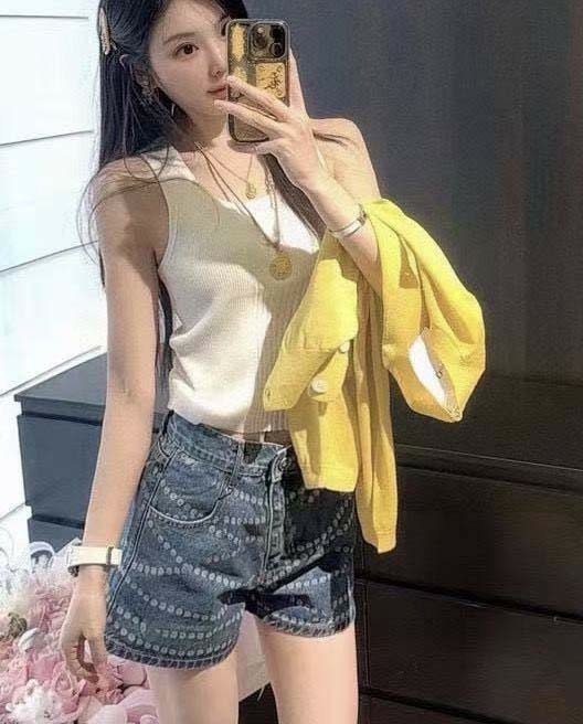 샤넬 CC로고 반팔티셔츠 & 데님 숏팬츠 SET