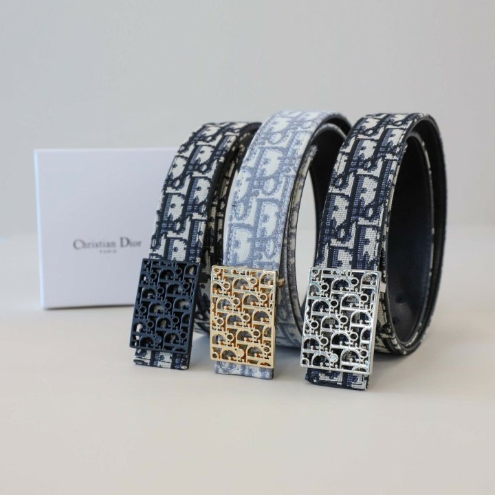 디올 오블리크 스퀘어 자카드 벨트