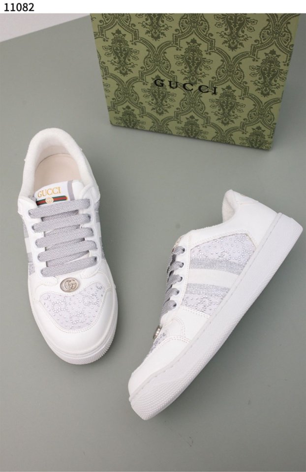 구찌 레더 스크리너 여성 스니커즈 