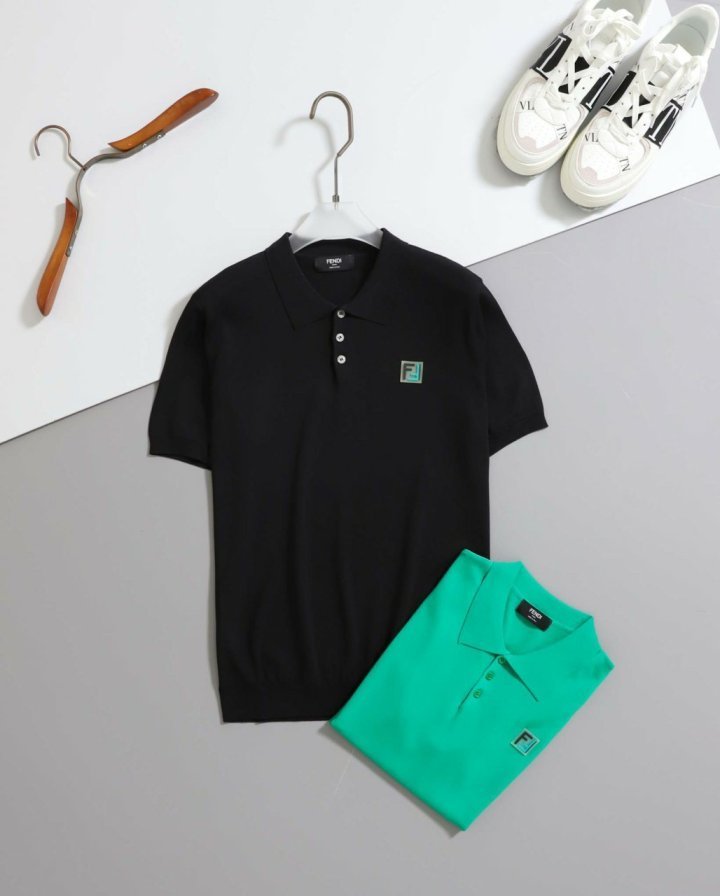 펜디 FF러버 로고 반팔 카라티