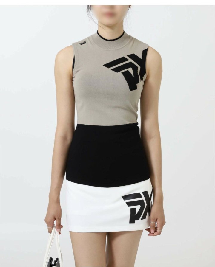 PXG 우먼 빅 로고 니트 베스트