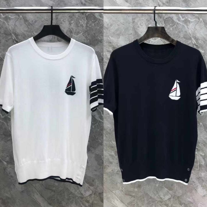 톰브라운  요트로고 라운드 니트