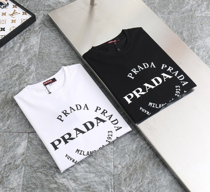 프라다  레터링 멀티로고 실크 라운드