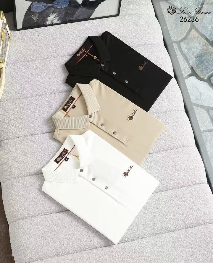 로로피아나  멀티 자수로고 면실크 카라티