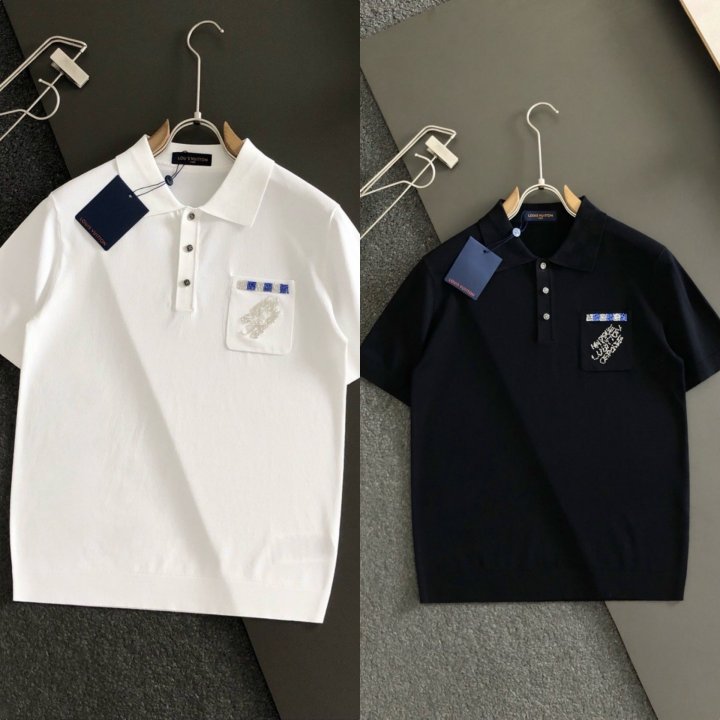 루이비통  다미에 넥포인트 포켓자수로고 라운드 니트