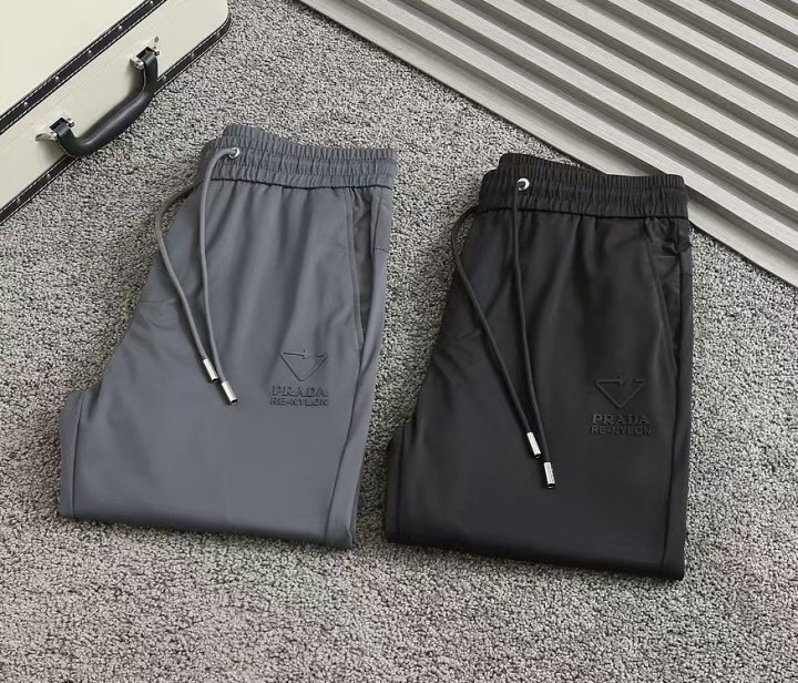 프라다  백포켓 로고 밴딩팬츠