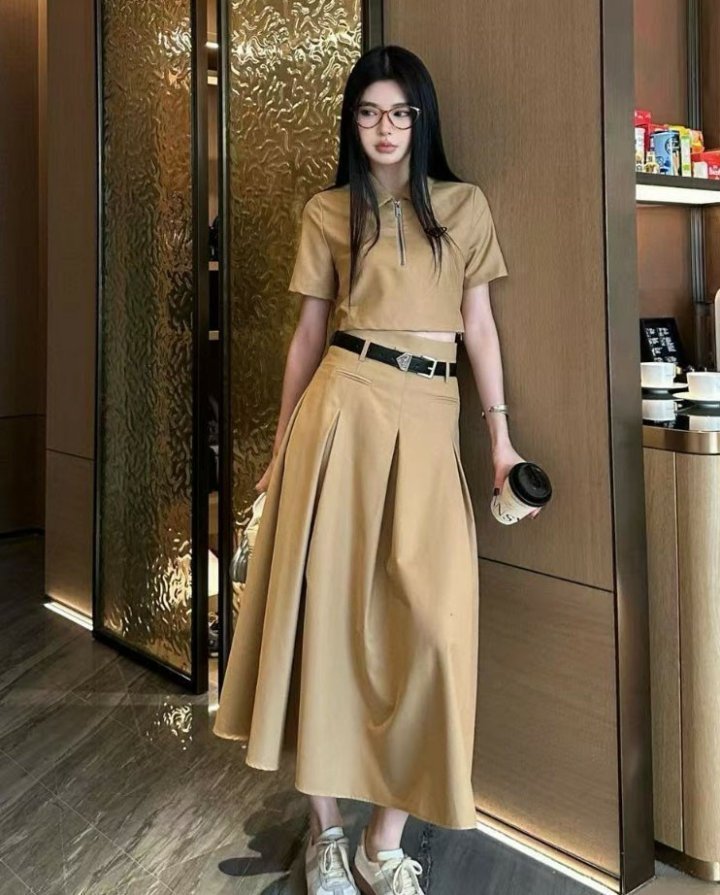 프라다  삼각로고 숏 자켓 + 롱스커트 SET 