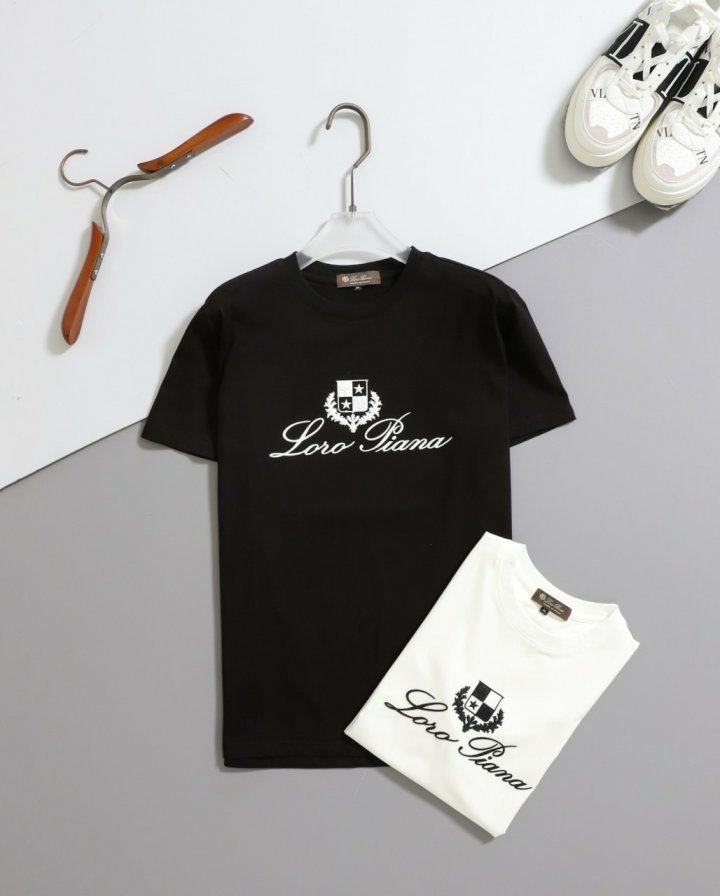 로로피아나  엠보 레터링 반팔티셔츠 