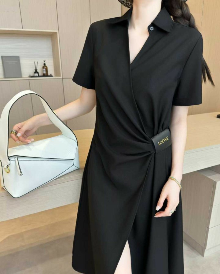 로에베  모직 랩 드레스 