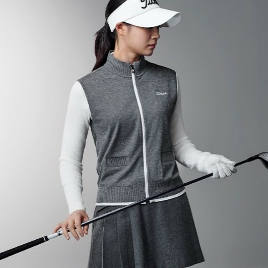 타이틀리스트  풀집업 니트 베스트 