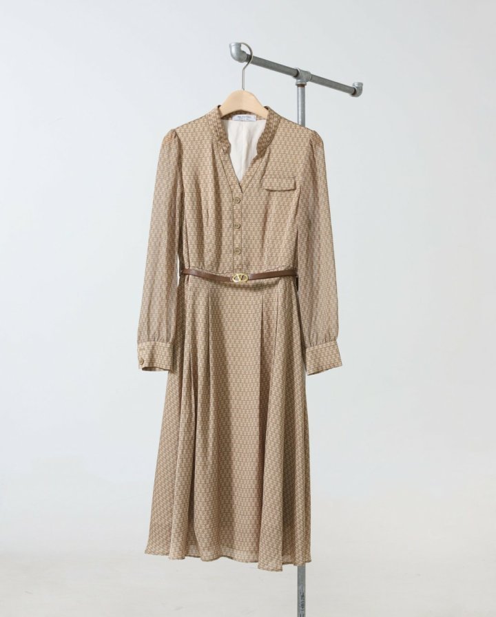 발렌티노  V넥 패턴 원피스 