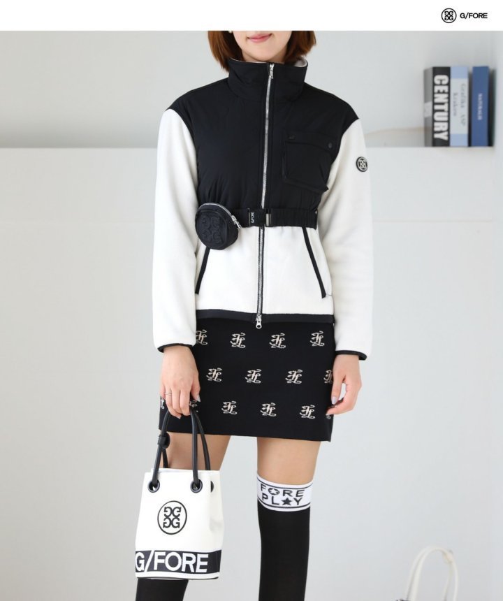 지포어  여성 퀄팅 후리스 점퍼 자켓