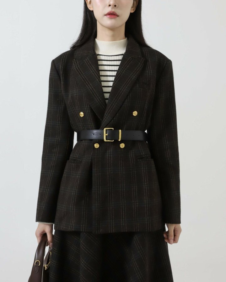 미우미우  더블 브레스트 트위드 재킷 & 스커트 SET 