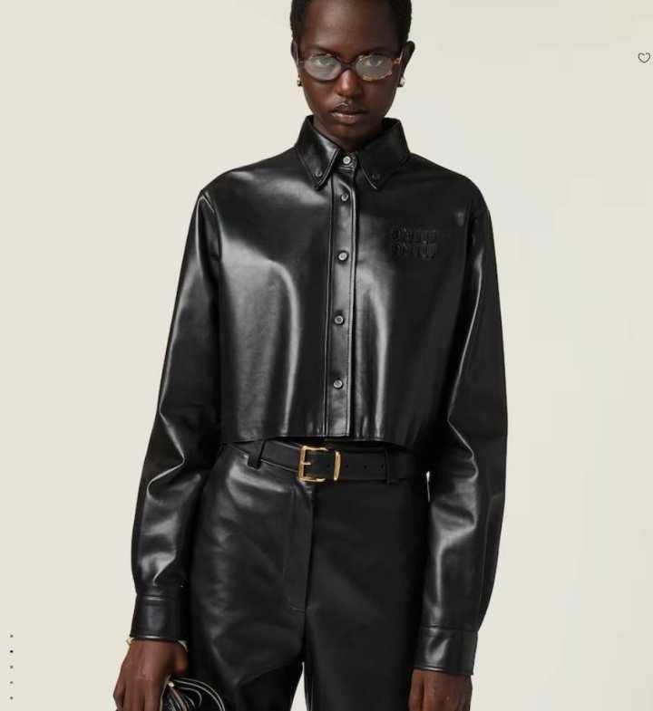 미우미우  나파 가죽 셔츠