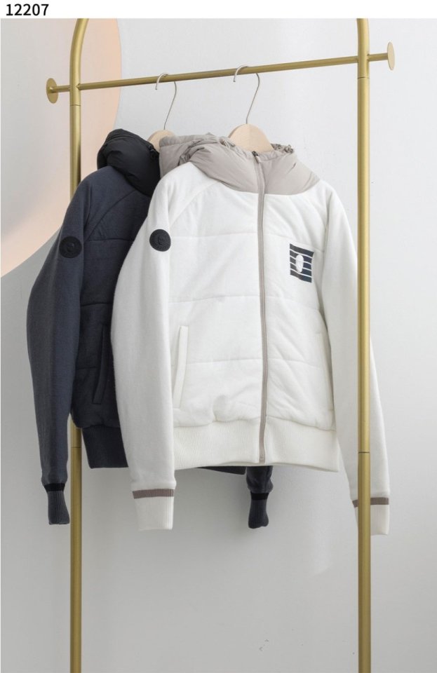 어메이징 크리  여성 배색 후디 패딩 자켓 