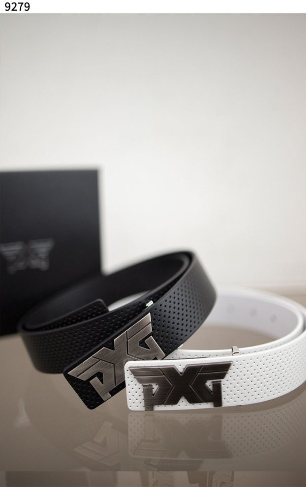 PXG   실버 로고 버클 펀칭 벨트 