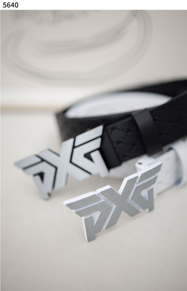 PXG   실버 로고패턴 남성 골프 벨트 