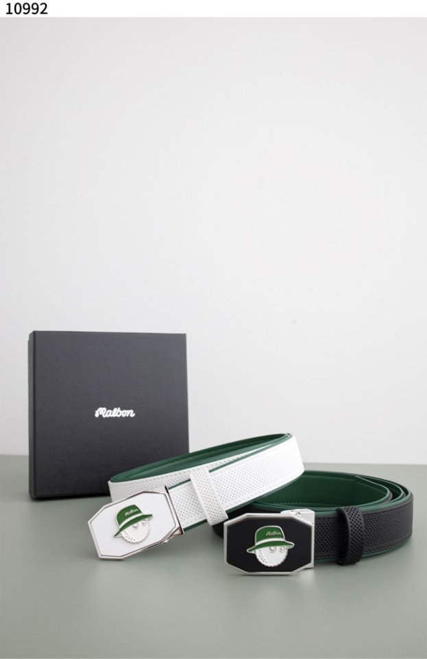 말본   그린배색 가죽 벨트 