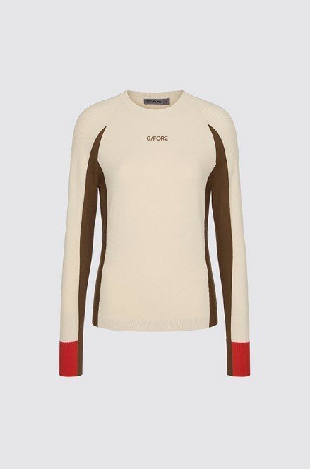 지포어  우먼 롱 슬리브 리브드 스웨터 