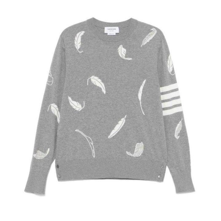 톰브라운  페더 인타르시아 코튼 스웨터 