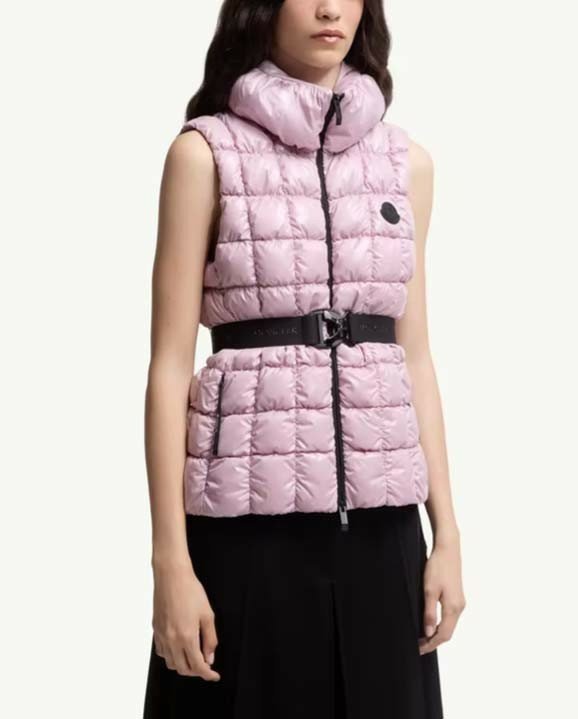 몽클레어  핑크 에밀리온 스퀘어 퀄팅 다운 베스트