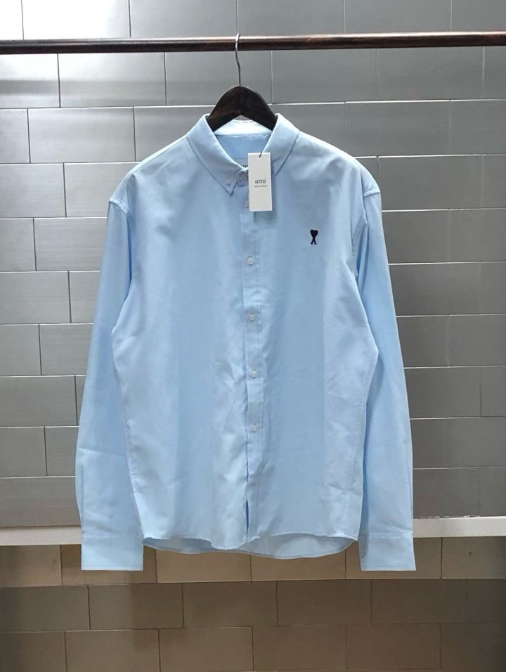 아미  하트자수 옥스포드 셔츠