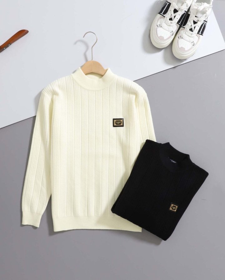 돌체앤가바나  엠보 패턴 라운드 니트