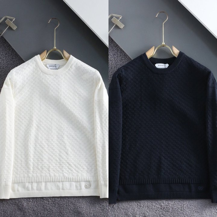 보테가베네타  포인트 나비자수로고 울라운드 니트