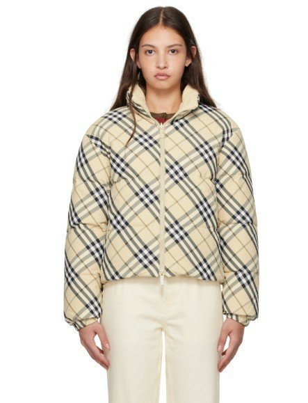 버버리  체크 리버시블 다운 재킷  