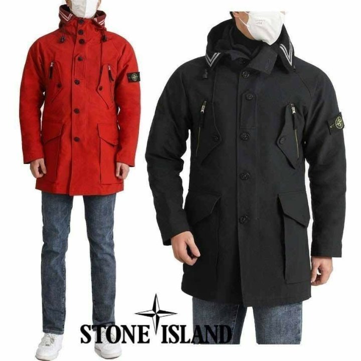 스톤 아일랜드  다비드 양털 후드 다운 내피&외피 자켓  