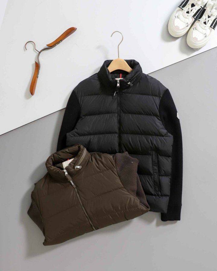 몽클레어  트리코 패딩 후드 가디건  