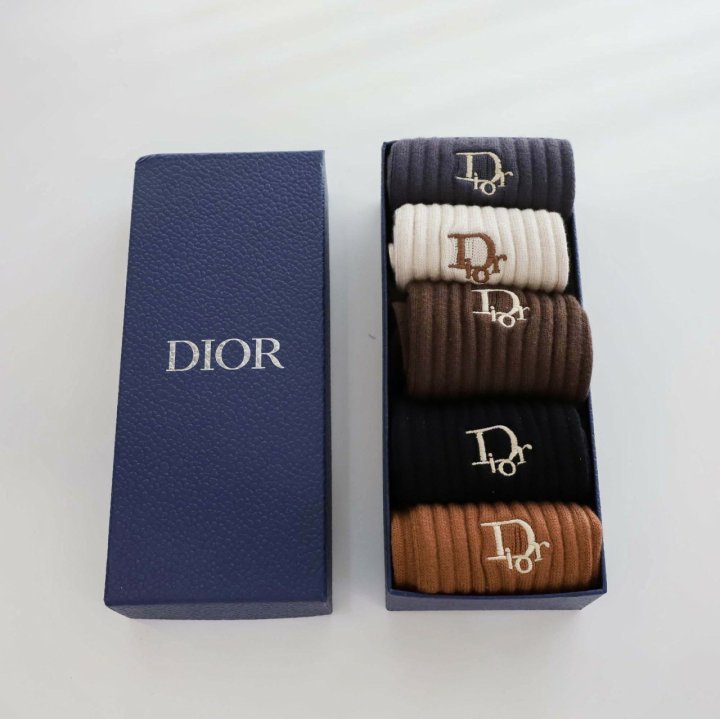 디올  시그니처 로고 골지 양말세트  