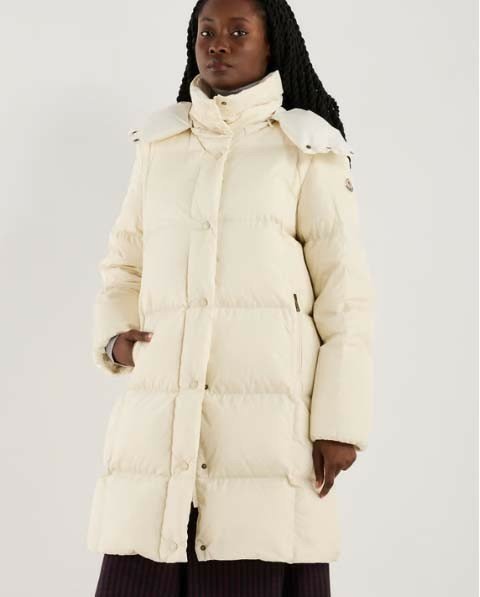 몽클레어  Litte 스퀘어 퀼팅 후드 롱 다운 재킷