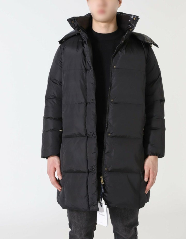 몽클레어    Litte 스퀘어 퀼팅 후드 롱 다운 재킷     