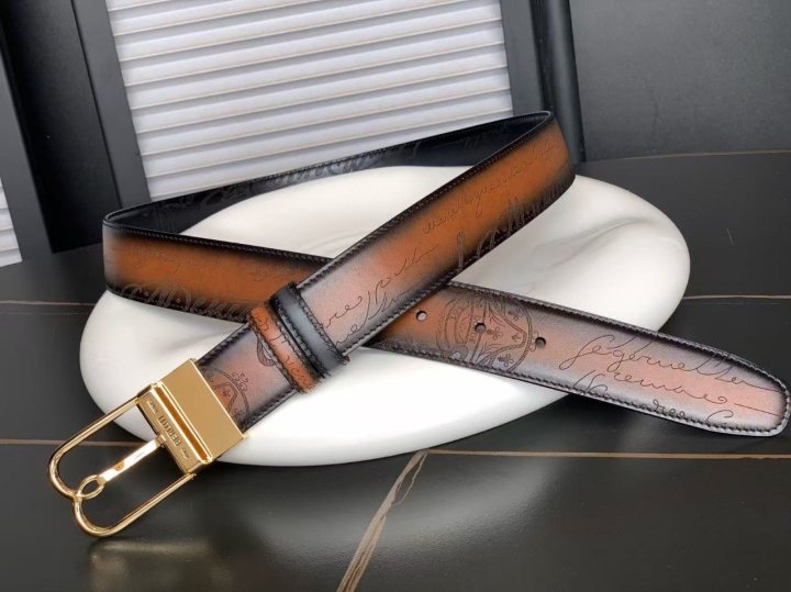 벨루티  볼루테 스크리토 레더 양면벨트