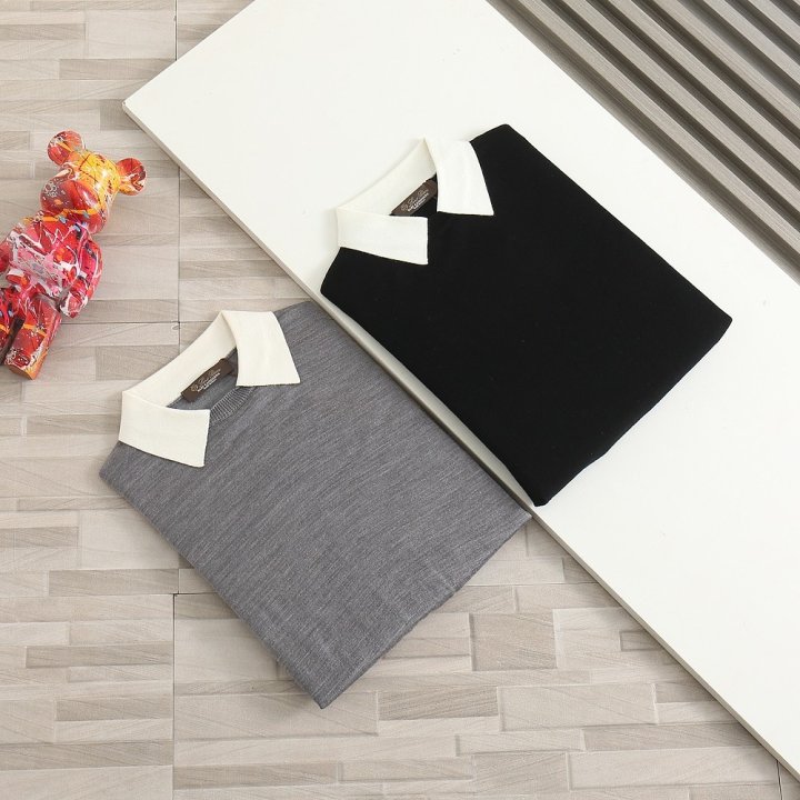 로로피아나  여성 파츠로고 포인트 메리노울 카라니트