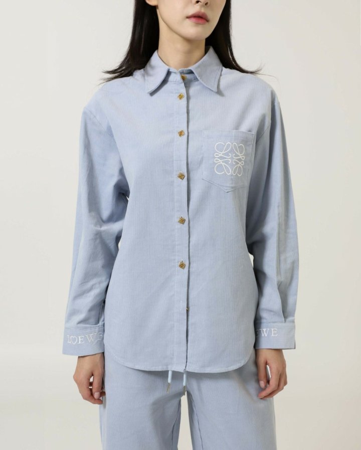 로에베    아나그램 자수 로고 코듀로이 셔츠 & 팬츠 SET  