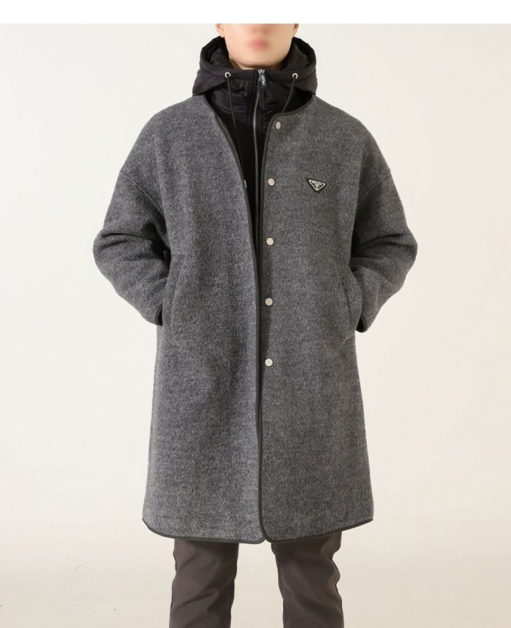 프라다  오버사이즈 부클 투웨이 양모 코트자켓  