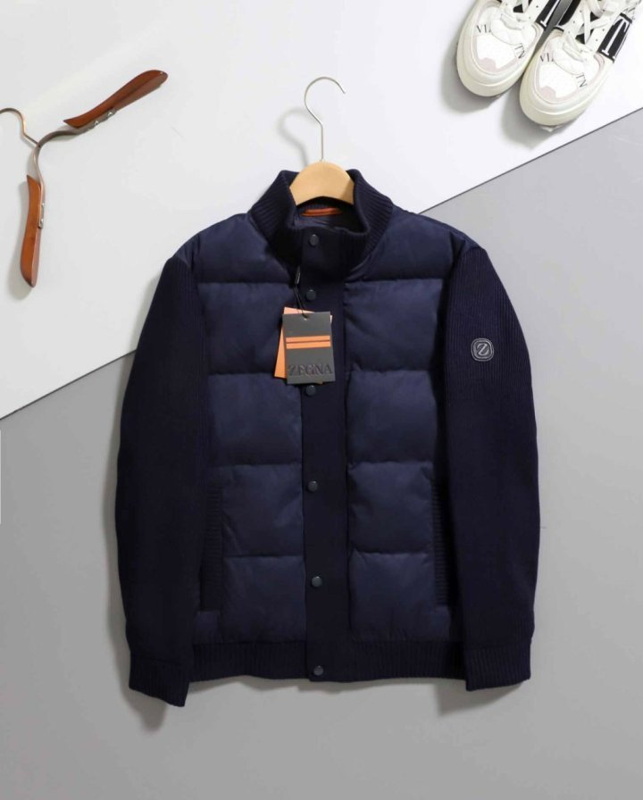 제냐  스웨이드 풀집업 니트 자켓  