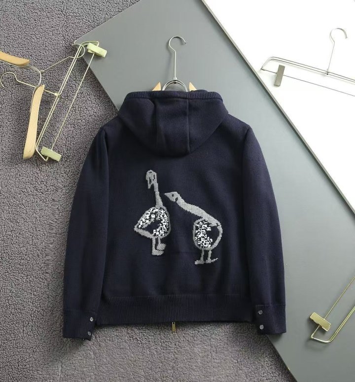 톰브라운  지즈 인타르시아 양모 집업 후드